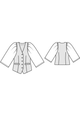 Pattern Vest of a fitted cut with sleeves (Burda 12/2012, pattern number 135)