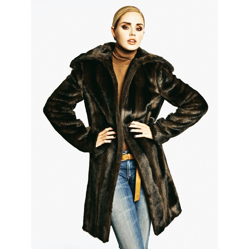 Pattern Fur coat with a...