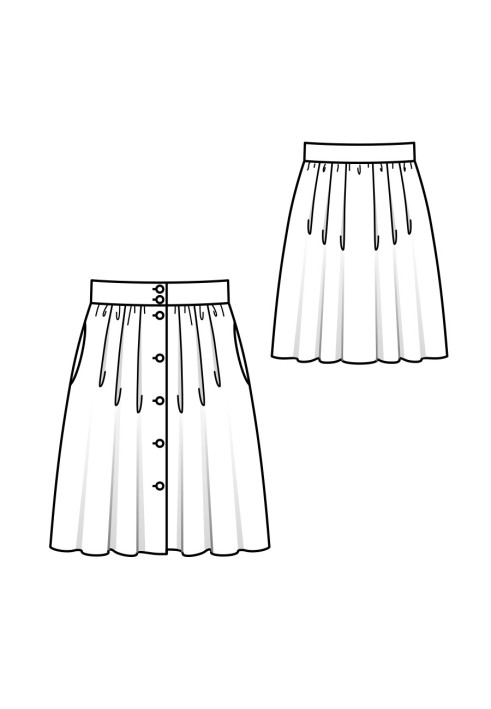 Pattern Skirt with a through fastening on a wide belt (Burda 4/2020, pattern number 115)