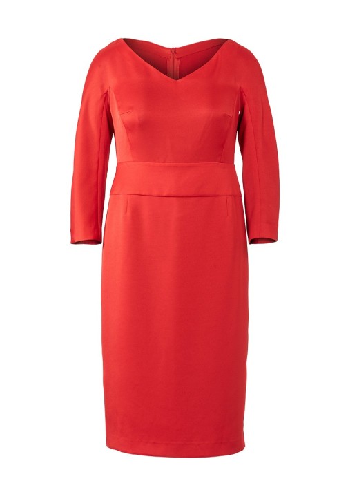 Pattern Sheath dress with 7/8 sleeves and a wide sewn-in belt (Burda 12/2019, pattern number 125)