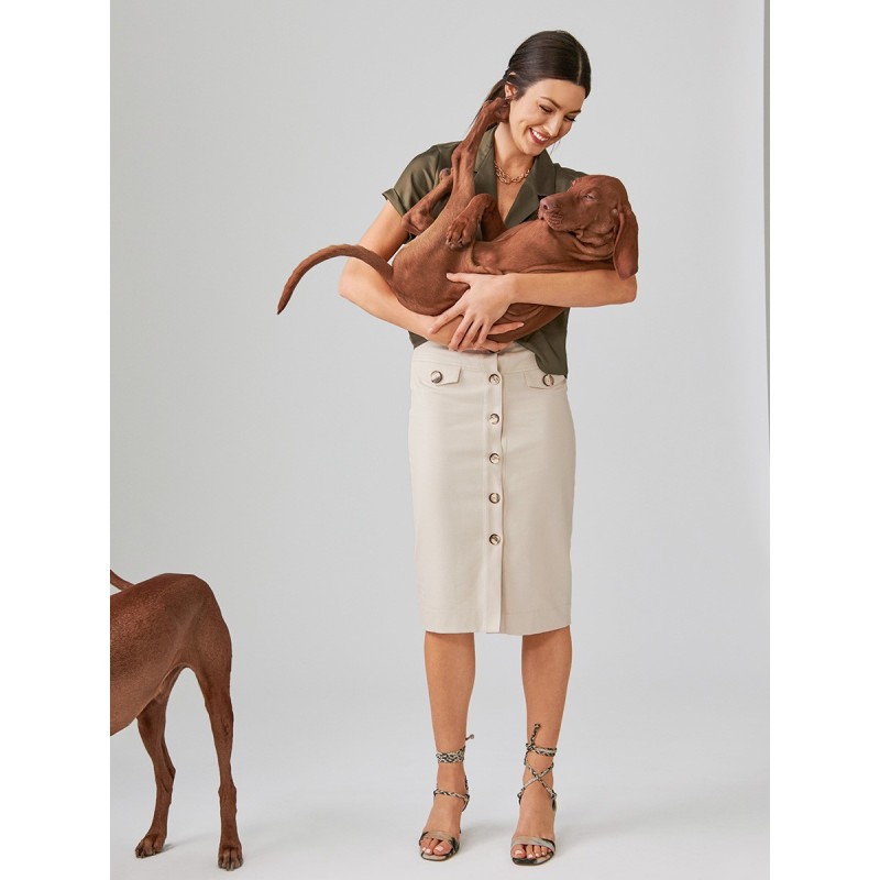 Pattern Pencil skirt with a...