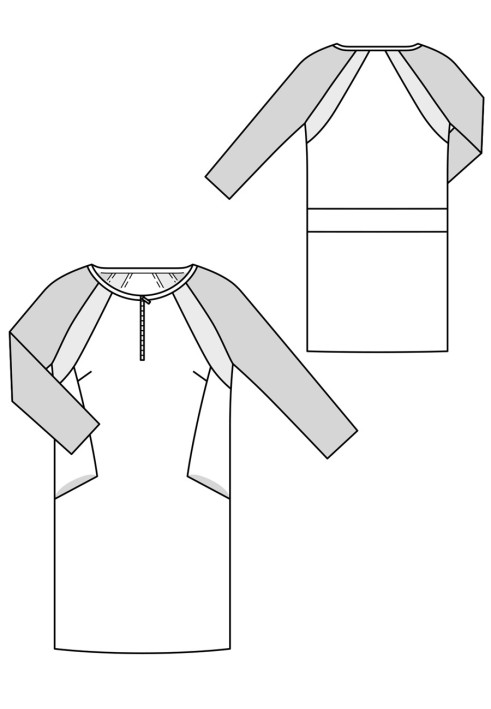 Pattern Dress of a straight cut in a sports style (Burda 10/2017, pattern number 124)