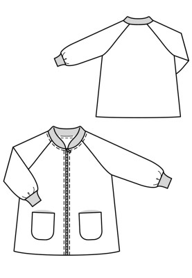 Pattern Zip coat with raglan sleeves (Burda 10/2018, pattern number 131)