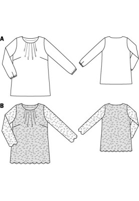 Pattern Tunic lace flared silhouette (Burda 10/2012, pattern number 138 B)