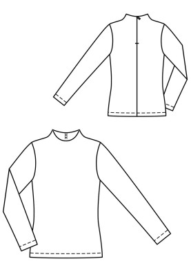 Pattern Simple cut pullover with a stand-up collar (Burda 12/2019, pattern number 118)