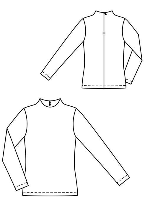 Pattern Simple cut pullover with a stand-up collar (Burda 12/2019, pattern number 118)