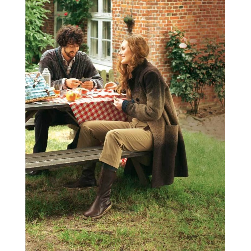 Pattern Coat with stand-up...