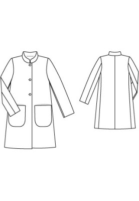 Pattern Coat with stand-up collar and patch pockets (Burda 11/2010, pattern number 102)