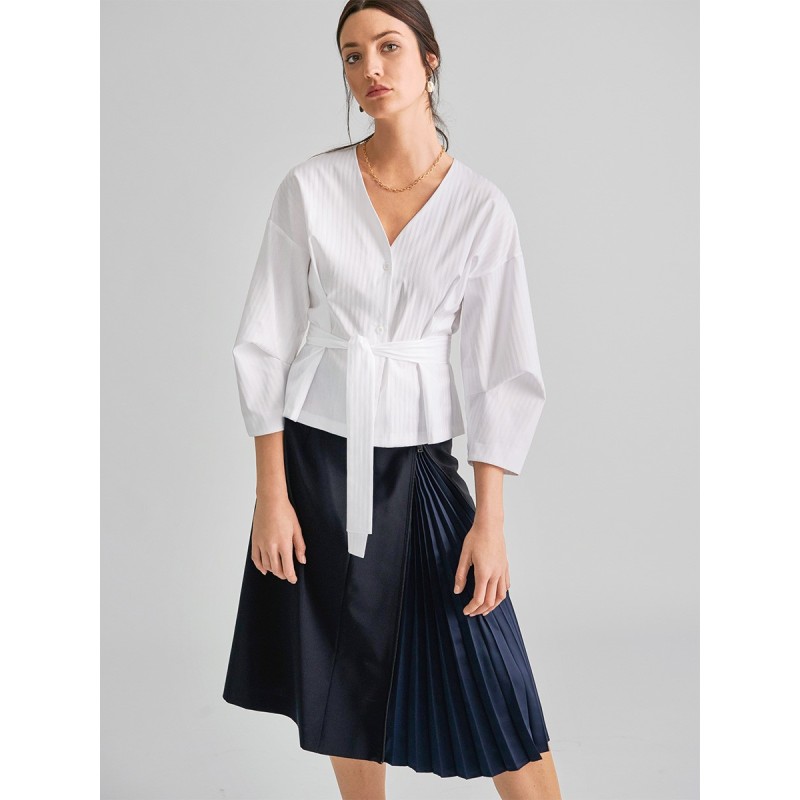 Pattern Blouse-shirt with...