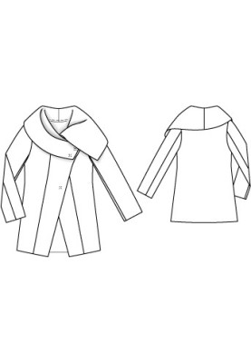 Pattern Jacket with a wide draped collar (Burda 10/2012, pattern number 102)