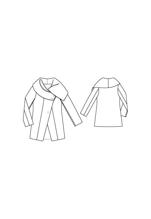 Pattern Jacket with a wide draped collar (Burda 10/2012, pattern number 102)