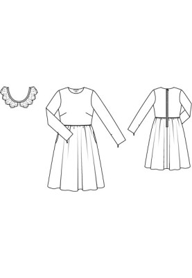 Pattern Dress cut-off with a lace collar (Burda 12/2012, pattern number 133)