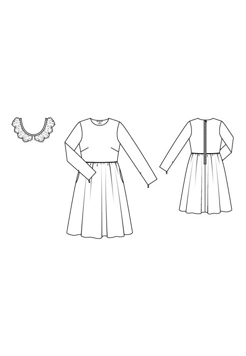 Pattern Dress cut-off with a lace collar (Burda 12/2012, pattern number 133)