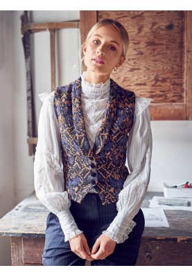 Pattern Jacquard vest with shawl collar (Burda 10/2019, pattern number 112 A)