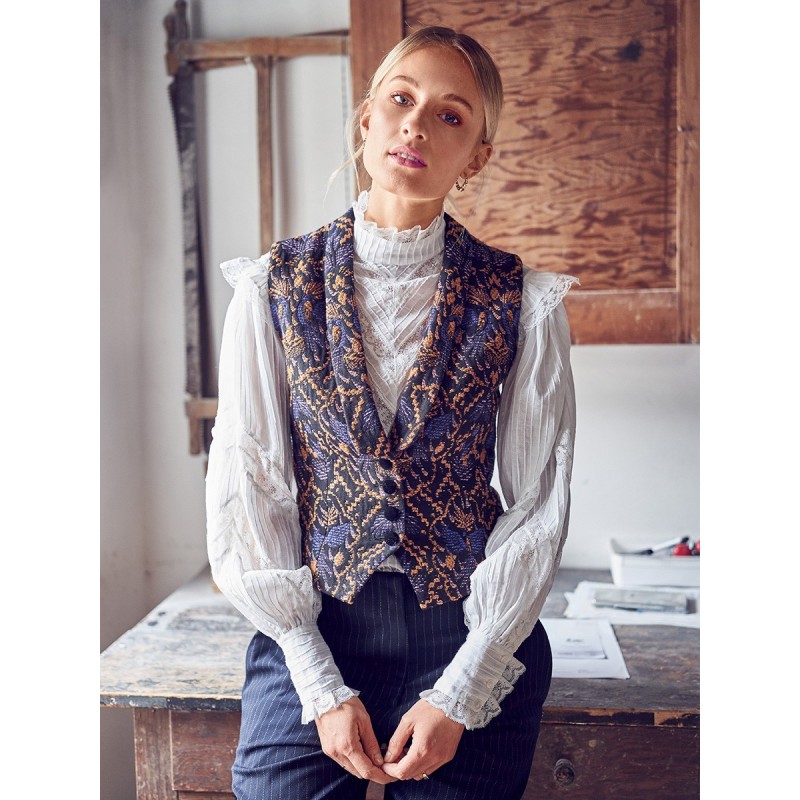 Pattern Jacquard vest with...