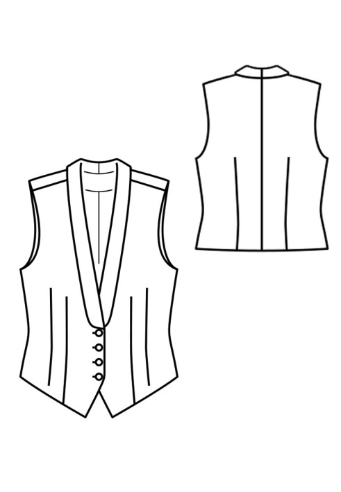 Pattern Jacquard vest with shawl collar (Burda 10/2019, pattern number 112 A)