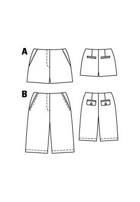 Pattern Bermuda wool without a belt (Burda 10/2010, pattern number 111 B)