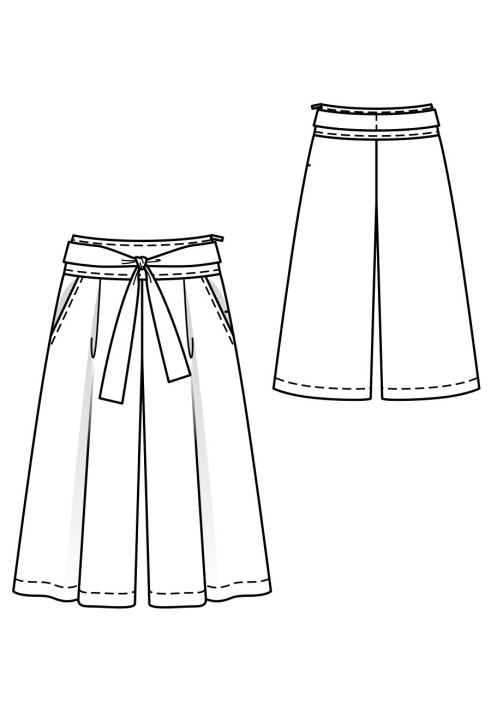 Pattern Culottes with a belt (Burda 4/2020, pattern number 111)