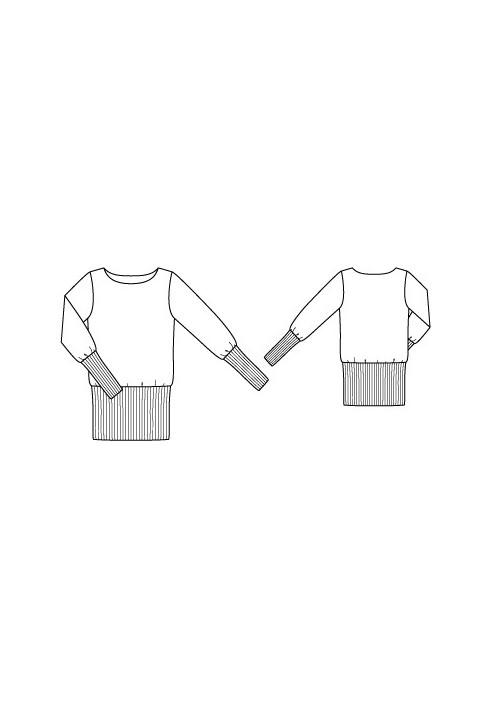 Pattern Pullover with a wide knitted belt (Burda 12/2012, pattern number 137)