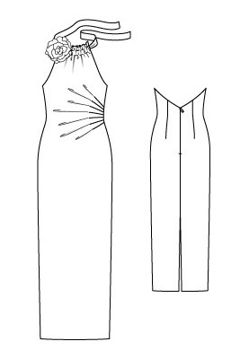 Pattern Evening dress with an American armhole (Burda 12/2011, pattern number 130)