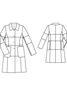 Pattern Coat of a fitted silhouette with a turn-down collar (Burda 12/2011, pattern number 104)