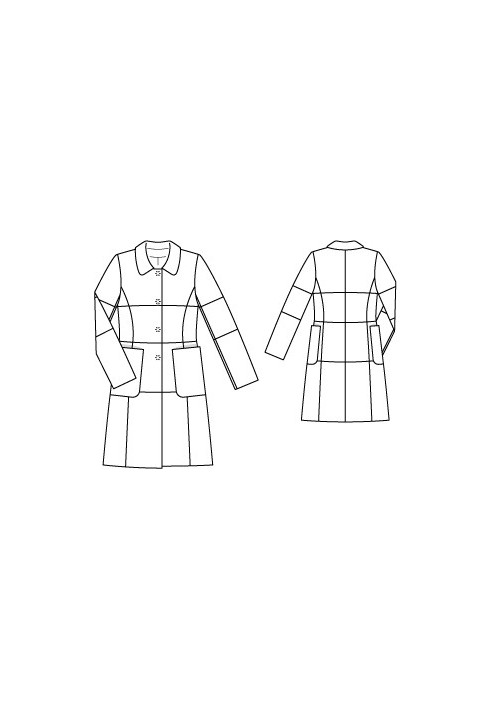 Pattern Coat of a fitted silhouette with a turn-down collar (Burda 12/2011, pattern number 104)