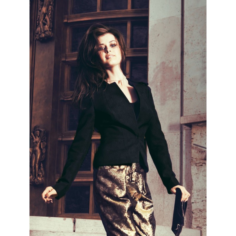 Pattern Silk jacket with...