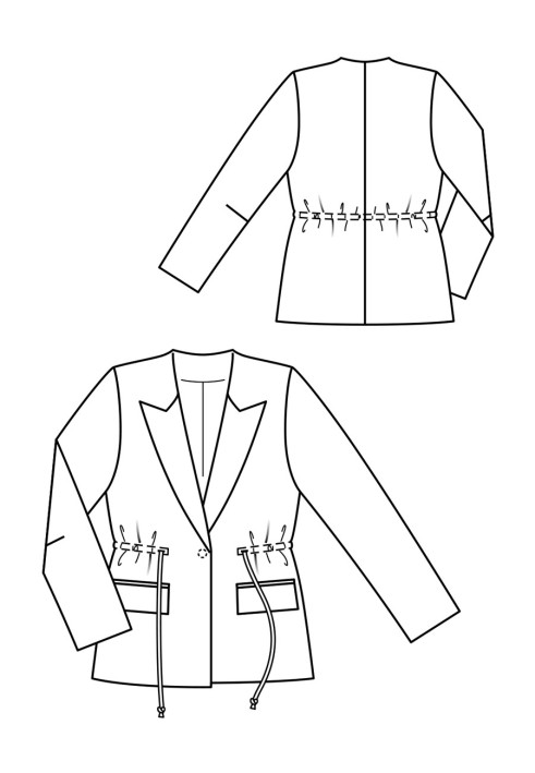 Pattern Straight-cut jacket with drawstring at the waist (Burda 10/2019, pattern number 118)