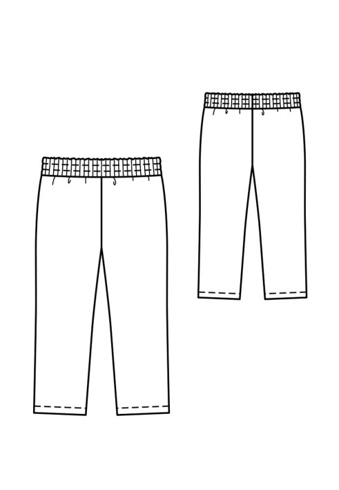 Pattern Pants knitted on a belt made of canvas in an elastic band (Burda 11/2019, pattern number 132 B)