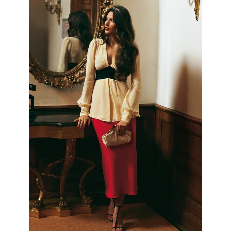 Pattern Midi skirt with a...