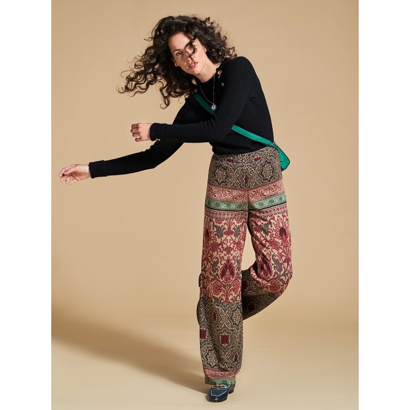 Pattern Wide-cut trousers...