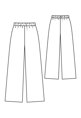 Pattern Wide-cut trousers made of knitted fabric (Burda 10/2020, pattern number 103)