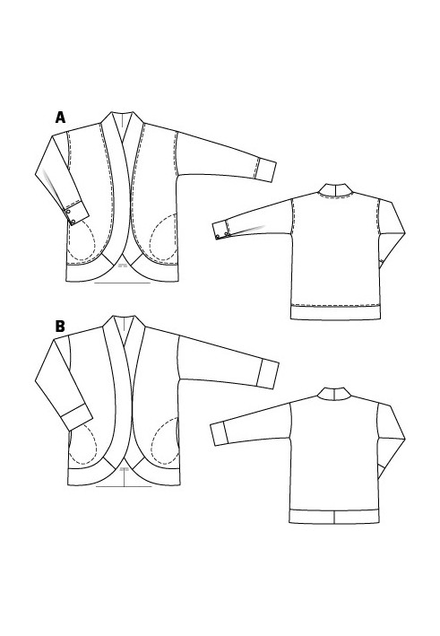 Pattern Jacket straight cut with pockets in the seams (Burda 11/2010, pattern number 133 A)