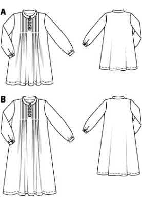 Pattern Long nightgown made of knitted fabric (Burda 12/2010, pattern number 131 B)