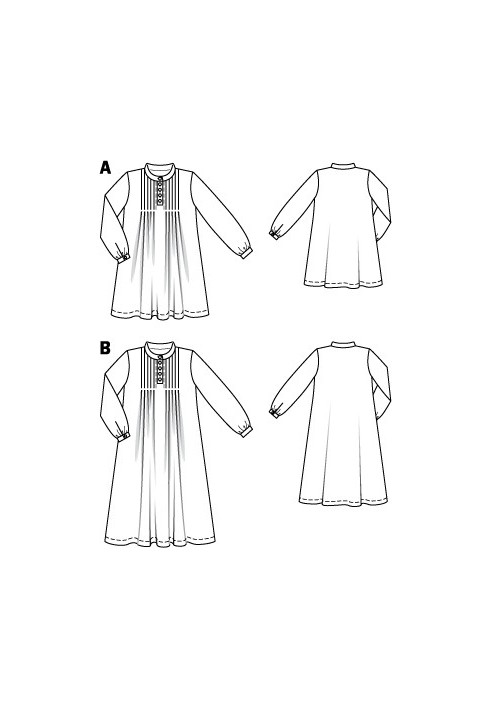 Выкройка Ночная рубашка длинная из трикотажного полотна (Burda 12/2010, № выкройки 131 B)