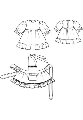 Pattern Dress and apron for a doll (Burda 12/2010, pattern number 138)