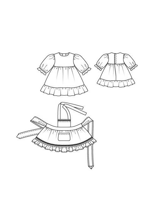 Pattern Dress and apron for a doll (Burda 12/2010, pattern number 138)