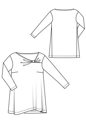 Pattern Tunic with an asymmetrical neckline and drapery (Burda 11/2018, pattern number 125)