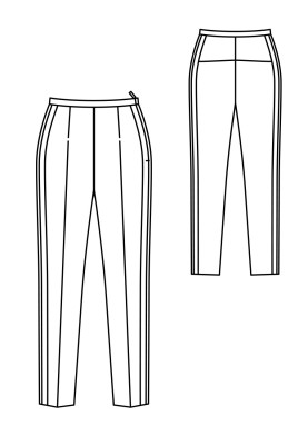 Pattern Pants of a narrow cut with pleats-arrows (Burda 11/2017, pattern number 116)