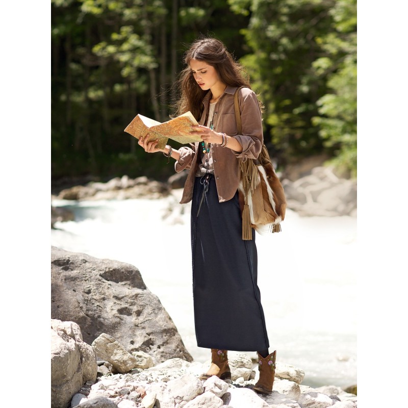 Pattern Maxi skirt with...