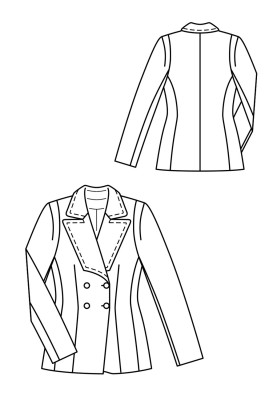 Pattern Double-breasted jacket with rectangular lapels (Burda 10/2019, pattern number 113)