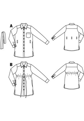 Pattern Blouse-shirt with a belt (Burda 10/2010, pattern number 147 A)