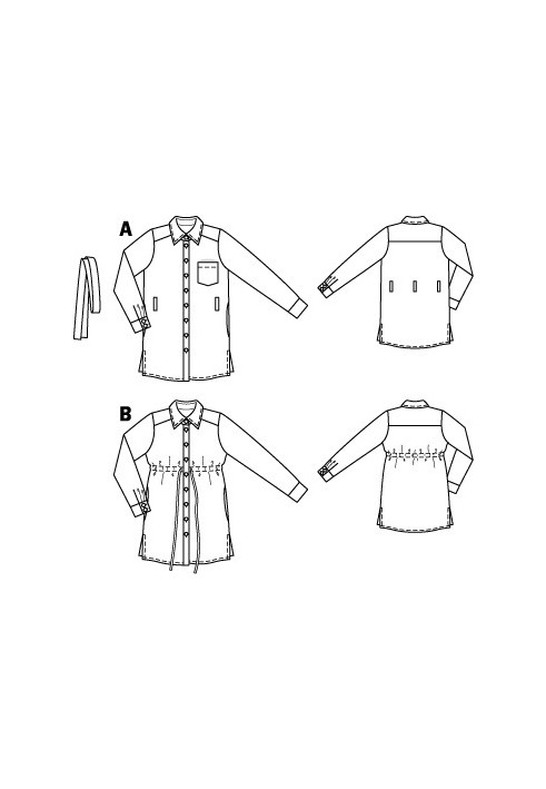 Pattern Blouse-shirt with a belt (Burda 10/2010, pattern number 147 A)