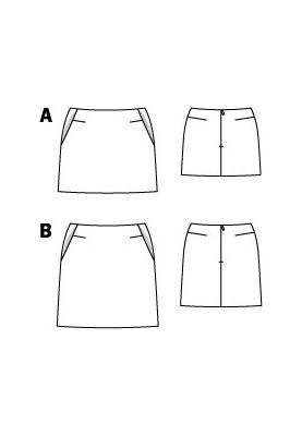 Викрійка Спідниця міні з рогожки (Burda 4/2012, № викрійки 122 B)