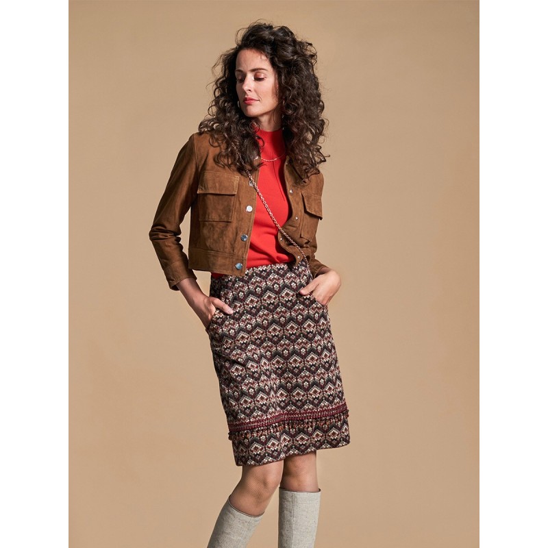 Pattern A-line skirt with...