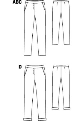 Pattern Narrow pants with side pockets (Burda 11/2012, pattern number 107 B)