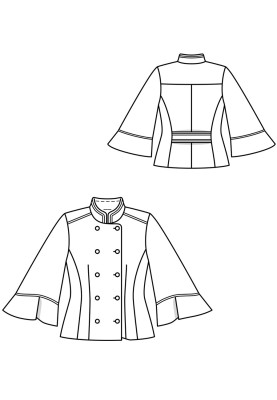 Pattern Double-breasted jacket with flared sleeves (Burda 12/2017, pattern number 118)