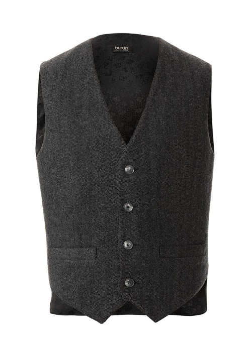 Pattern Vest of a classic cut with bevelled pleats (Burda 10/2019, pattern number 121)