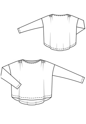 Pattern Loose cut pullover with assemblies on the shoulders (Burda 11/2018, pattern number 115)