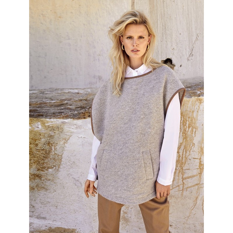 Pattern Mohair vest with a...